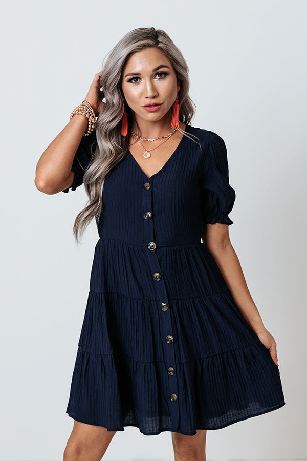 City Starlight Shift Dress In Navy Image - 3