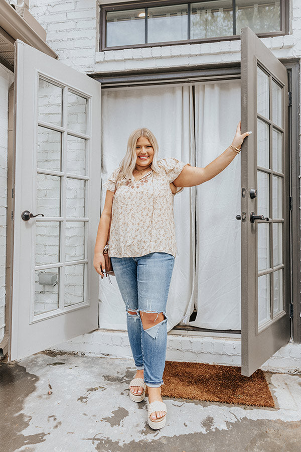 Near To Me Shift Top In Brown Curves Image - 2