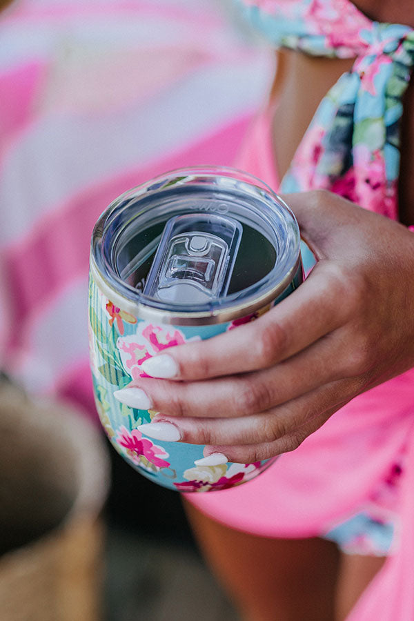 Island Bloom Stemless Wine Cup Image - 2