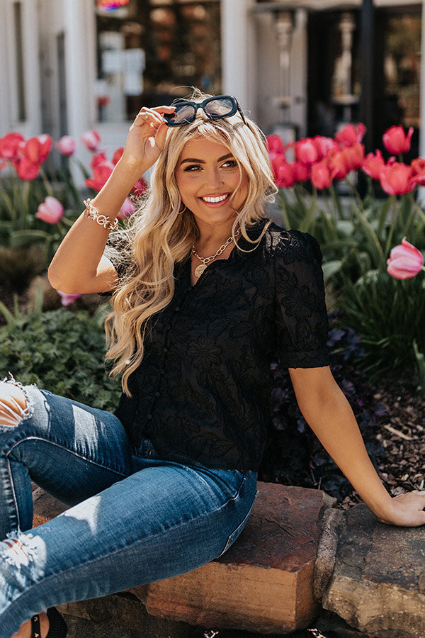 Simply Supreme Embroidered Top In Black Image - 5