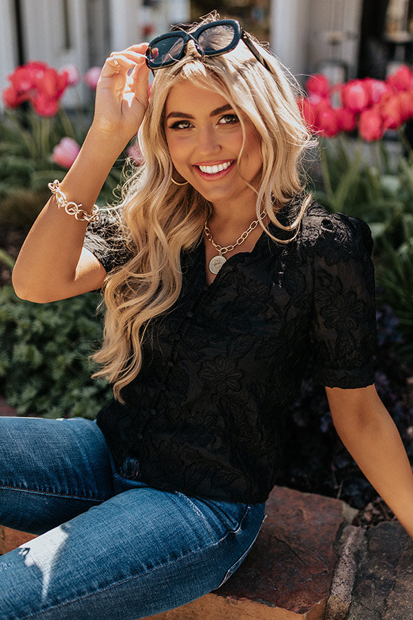 Simply Supreme Embroidered Top In Black Image - 4