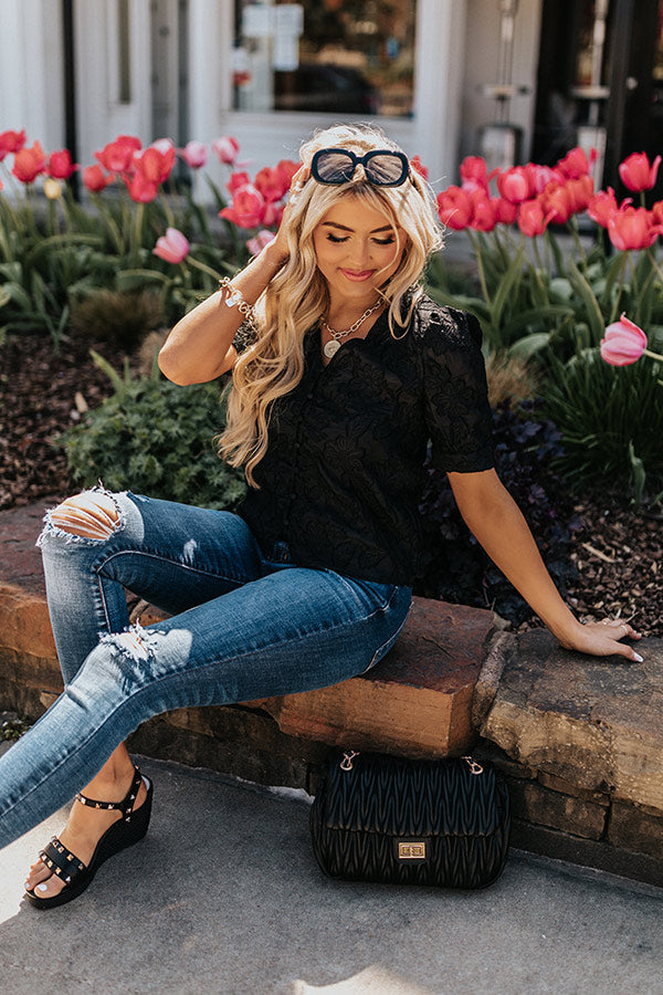 Simply Supreme Embroidered Top In Black Image - 1