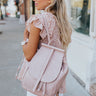 Holding Onto Hope Faux Leather Backpack In Rose Quartz Image - 1