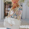 Pressed For Petals Faux Leather Tote In White Image - 1