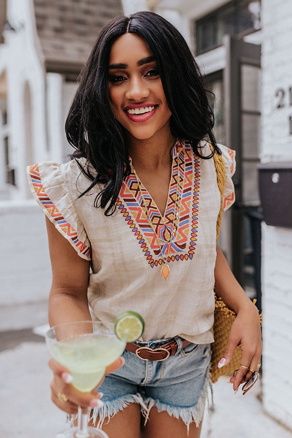 Ethereal Island Embroidered Top Image - 1