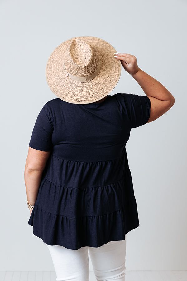 American Dream Babydoll Top In Navy Curves Image - 5