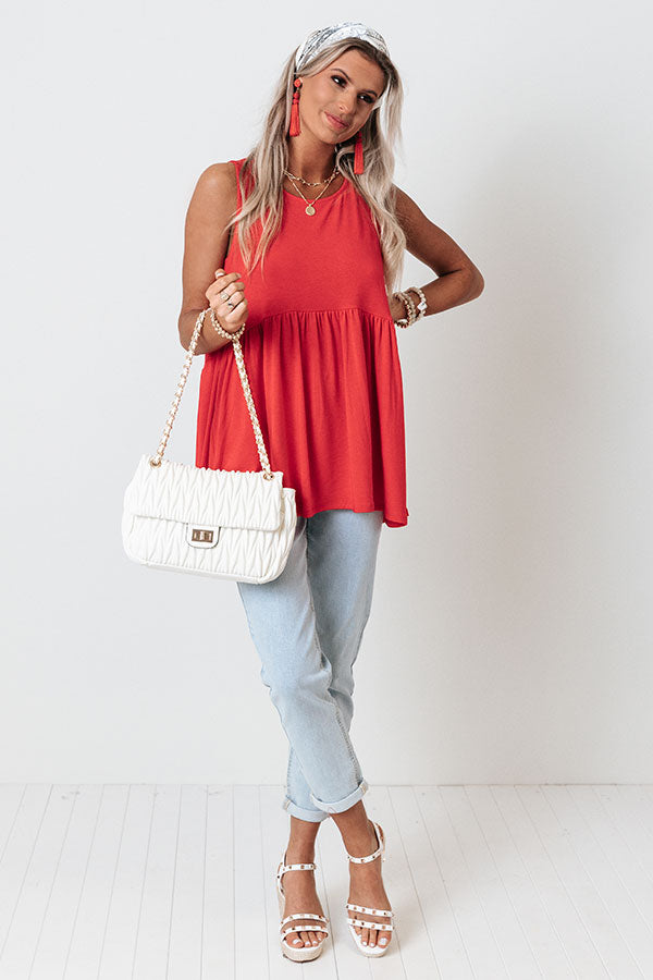 Tennessee Travels Babydoll Tank In Red Image - 1