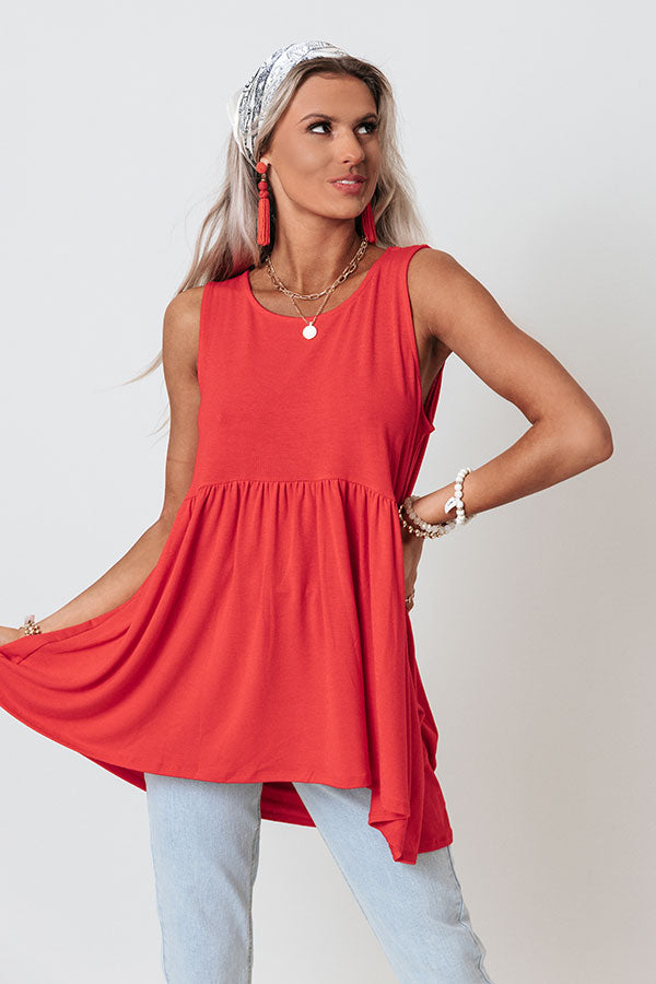 Tennessee Travels Babydoll Tank In Red Image - 2