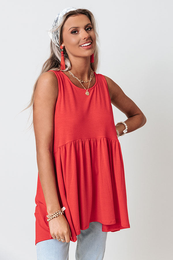 Tennessee Travels Babydoll Tank In Red Image - 4