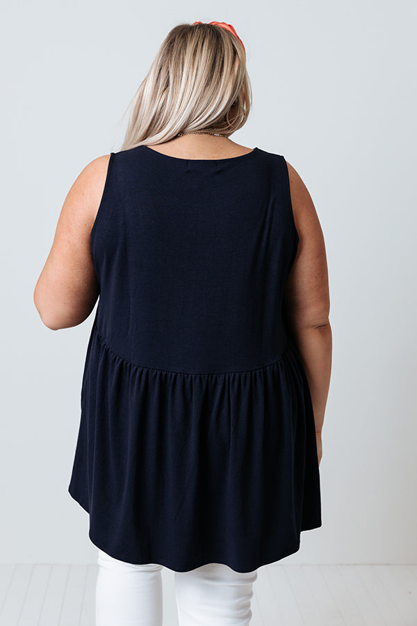 Tennessee Travels Babydoll Tank In Navy   Curves Image - 3
