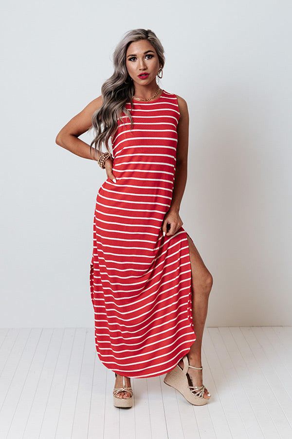 Feeling Sparks Stripe Maxi In Red Image - 2
