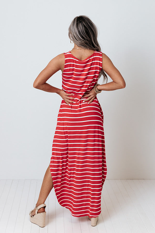Feeling Sparks Stripe Maxi In Red Image - 4
