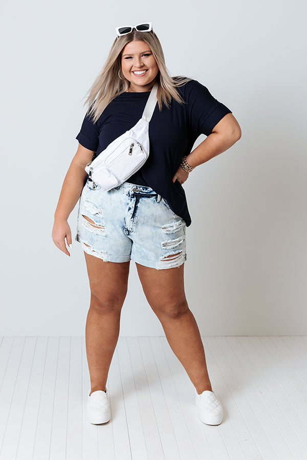 KanCan The Ellington High Waist Distressed Shorts Curves Image - 1