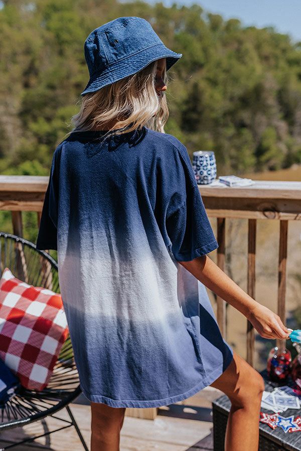 Firework Show Ombre Tee In Navy Image - 4