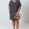 Kisses And Stripes Dress In Navy   Curves Image - 1
