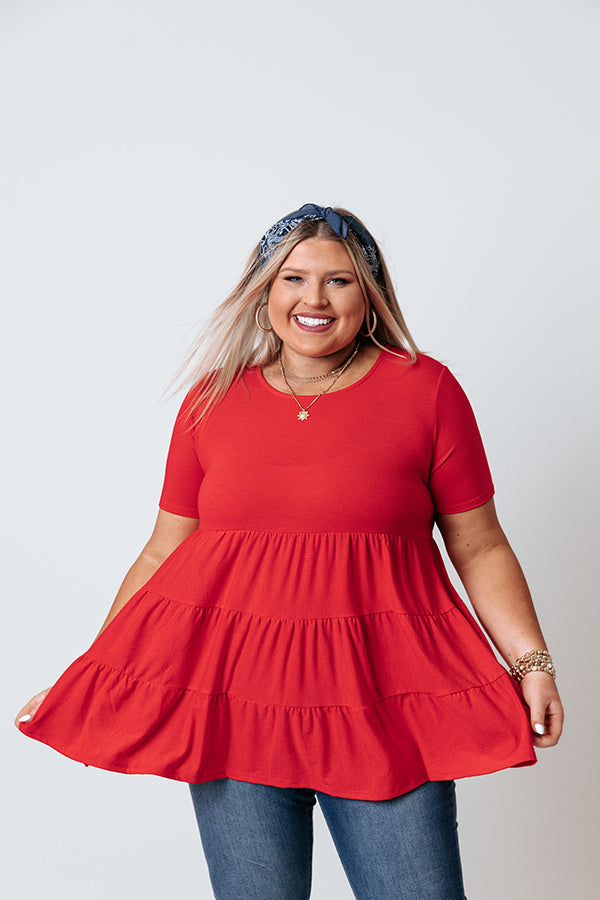 Tennessee Travels Babydoll Tank In Red   Curves Image - 5