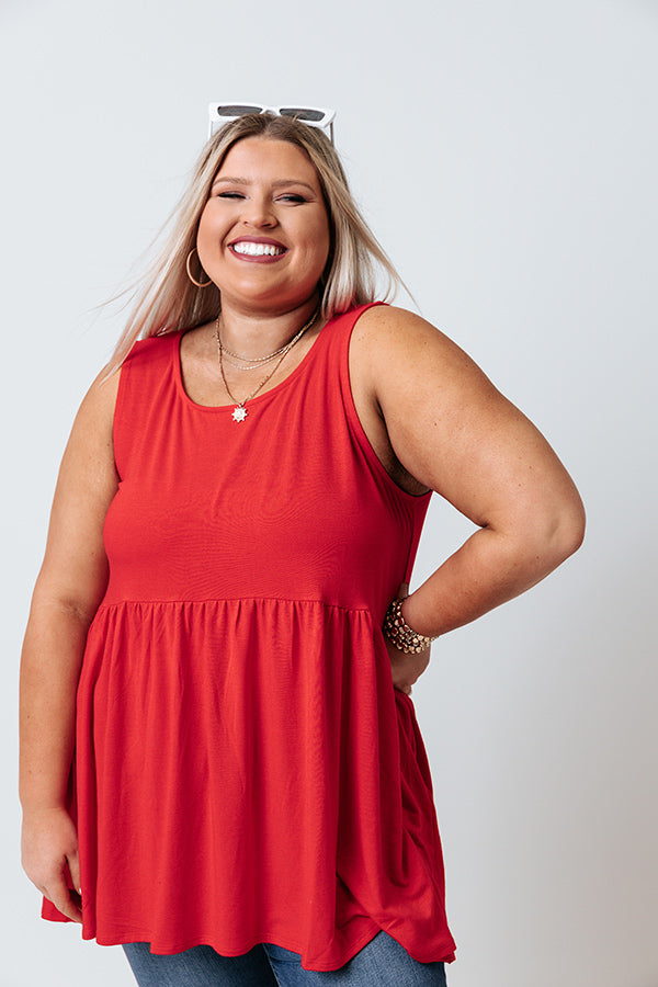 Tennessee Travels Babydoll Tank In Red   Curves Image - 3