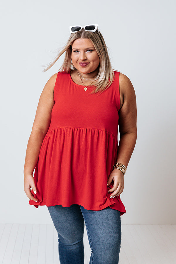 Tennessee Travels Babydoll Tank In Red   Curves Image - 1