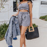 Ruffled Up Gingham Shorts In Black Image - 1