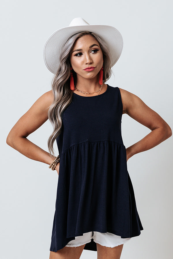 Tennessee Travels Babydoll Tank In Navy Image - 1