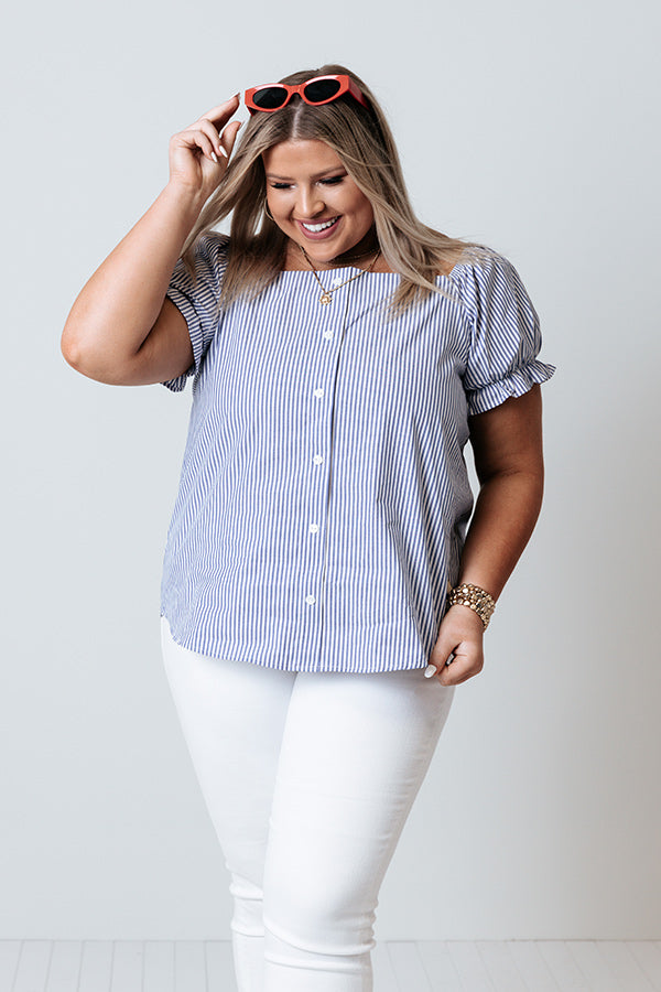 Captivating Coast Stripe Shift Top Curves Image - 1