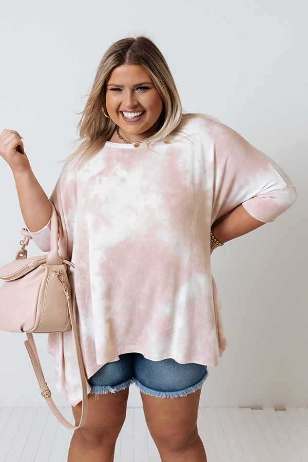Belize Babe Tie Dye Shift Tunic In Blush Curves Image - 1