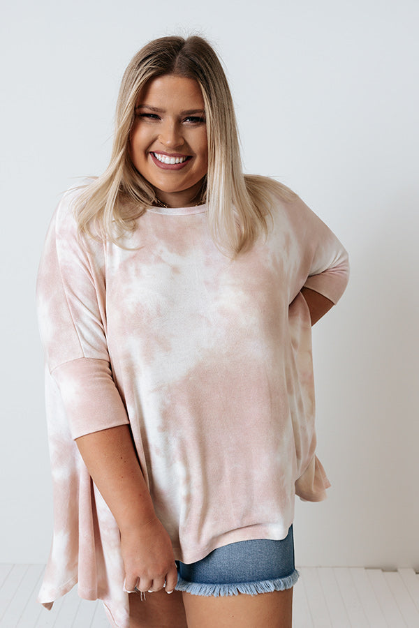 Belize Babe Tie Dye Shift Tunic In Blush Curves Image - 3