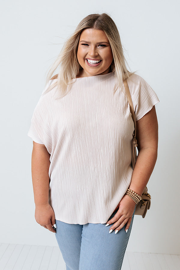 Charming Abode Pleated Shift Top In Rose Quartz Curves Image - 2