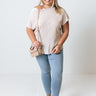Charming Abode Pleated Shift Top In Rose Quartz Curves Image - 1