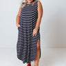 Feeling Sparks Stripe Maxi In Navy   Curves Image - 1