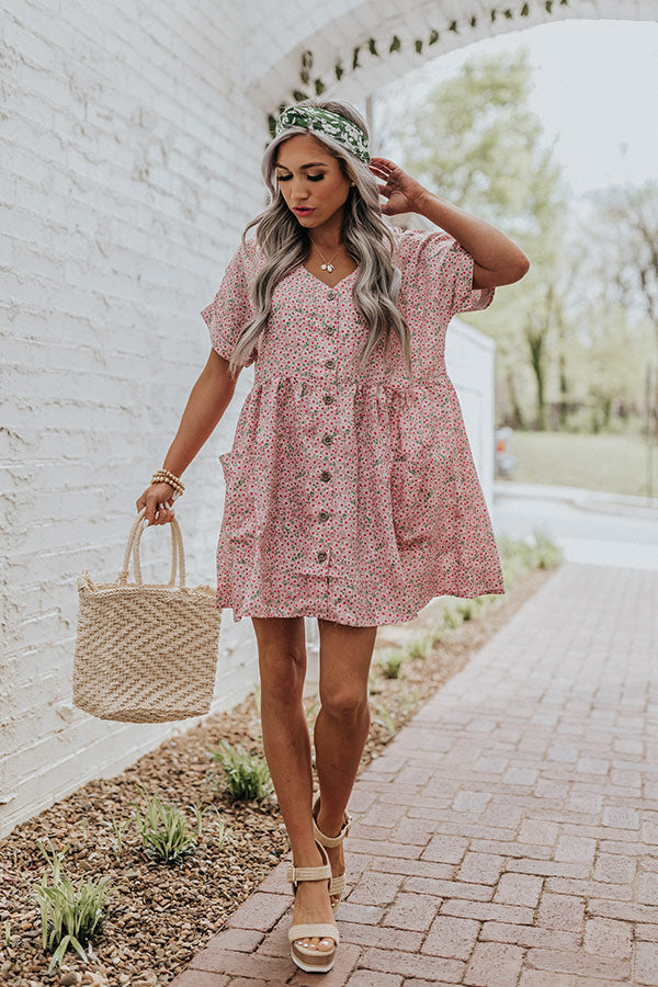Kissing In The Rain Floral Babydoll Tunic Dress Image - 1