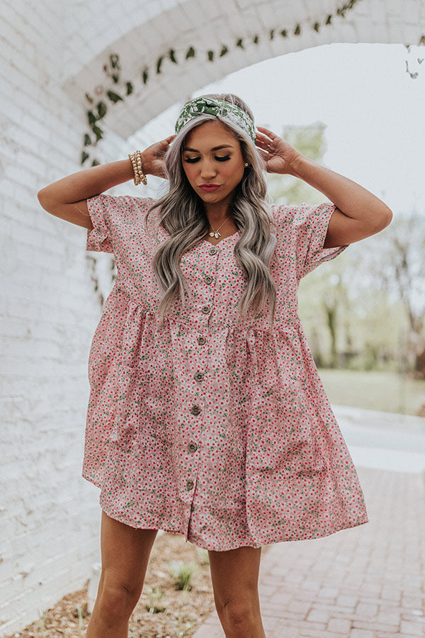 Kissing In The Rain Floral Babydoll Tunic Dress Image - 3
