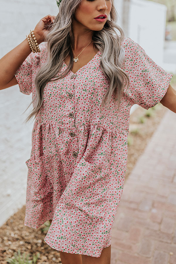Kissing In The Rain Floral Babydoll Tunic Dress Image - 5