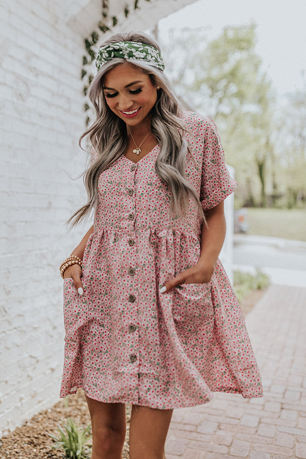 Kissing In The Rain Floral Babydoll Tunic Dress Image - 4