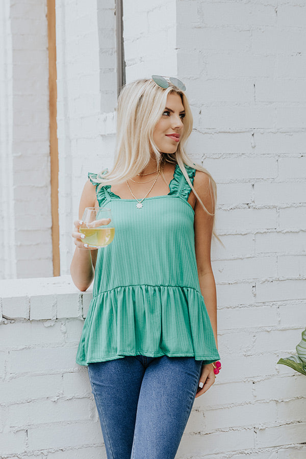 Peace And Poppies Shift Tank In Green Image - 2