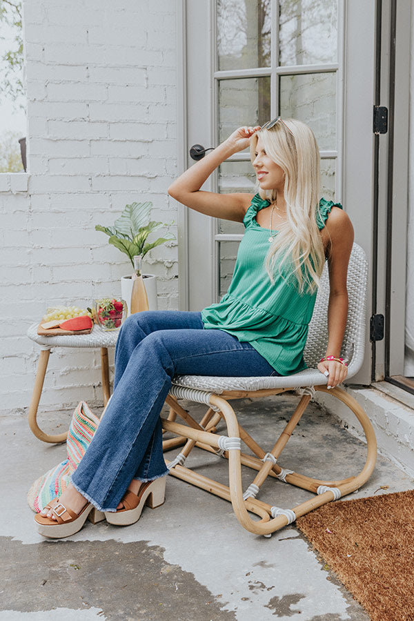 Peace And Poppies Shift Tank In Green Image - 5