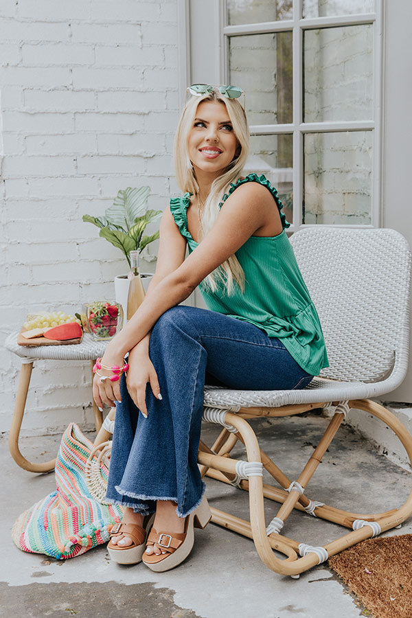 Peace And Poppies Shift Tank In Green Image - 3