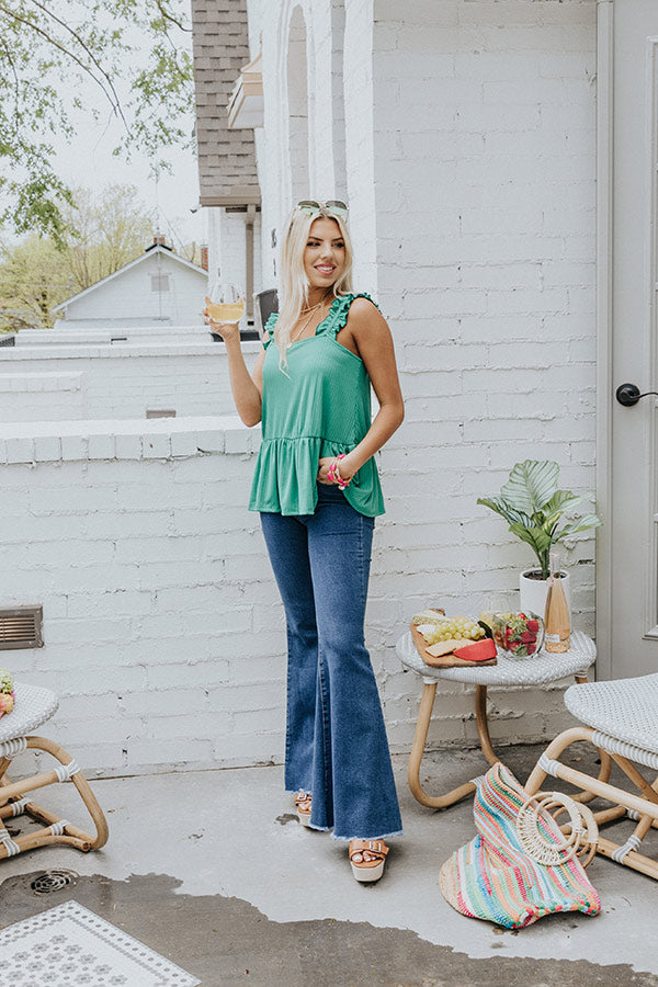 Peace And Poppies Shift Tank In Green Image - 4