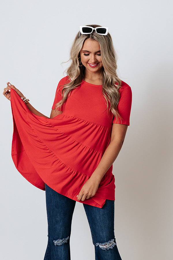 American Dream Babydoll Top In Red Image - 2