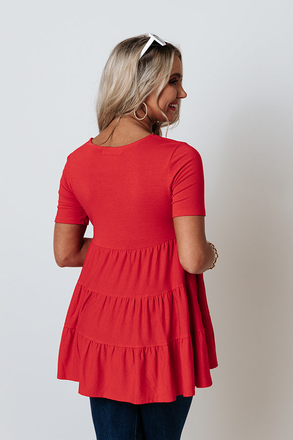 American Dream Babydoll Top In Red Image - 4