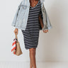 Kisses And Stripes Dress In Navy Image - 1