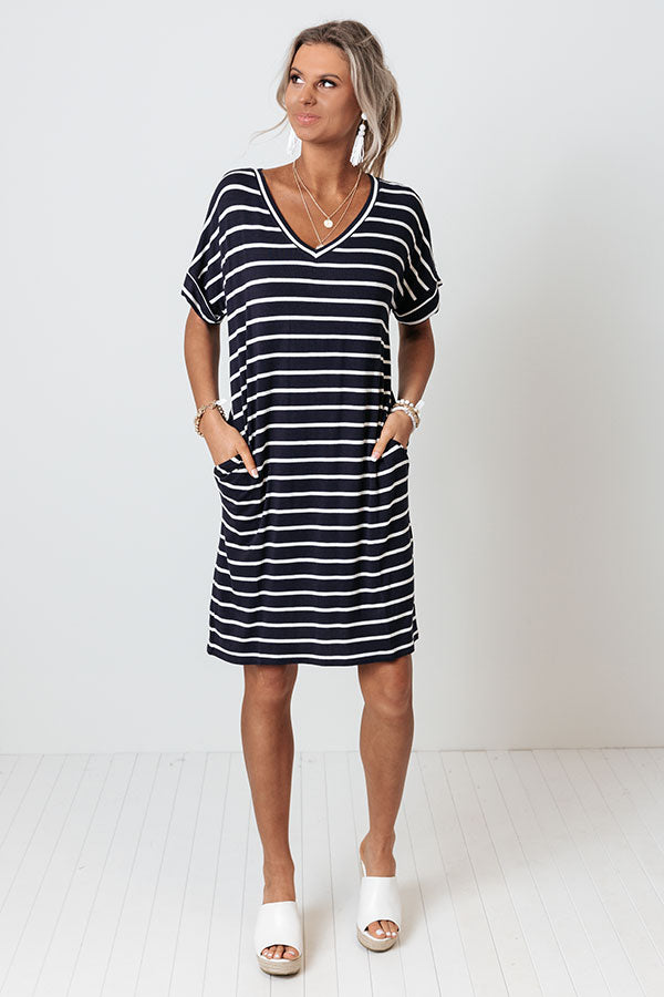 Kisses And Stripes Dress In Navy Image - 2