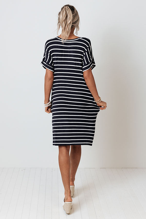 Kisses And Stripes Dress In Navy Image - 4
