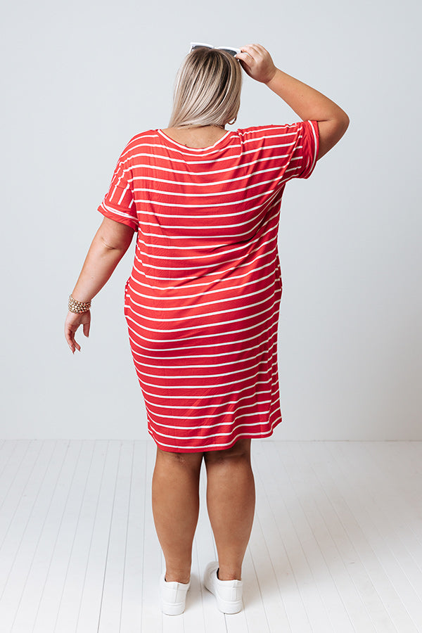 Kisses And Stripes Dress In Red   Curves Image - 3