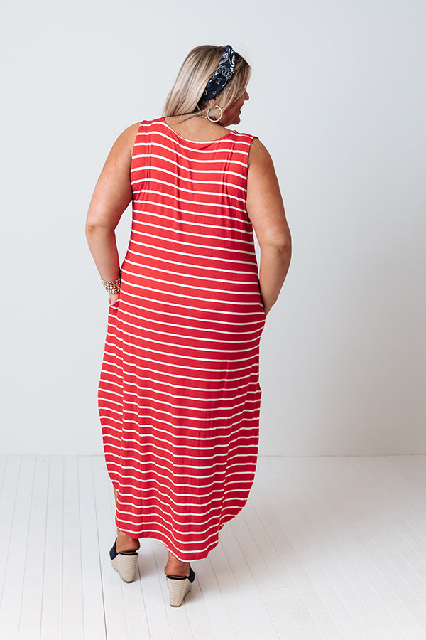 Feeling Sparks Stripe Maxi In Red    Curves Image - 5