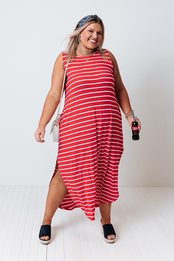 Feeling Sparks Stripe Maxi In Red    Curves Image - 1