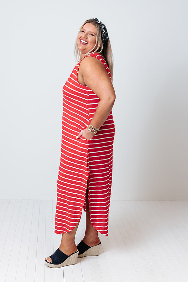 Feeling Sparks Stripe Maxi In Red    Curves Image - 4