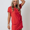 Press Rewind T-Shirt Dress In Red Image - 1