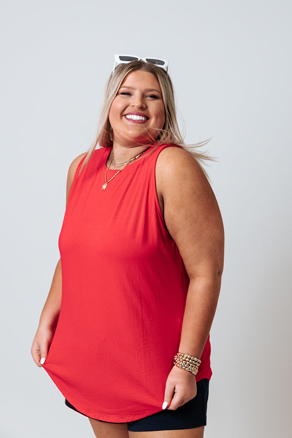 Backyard BBQ Shift Tank In Red Curves Image - 2