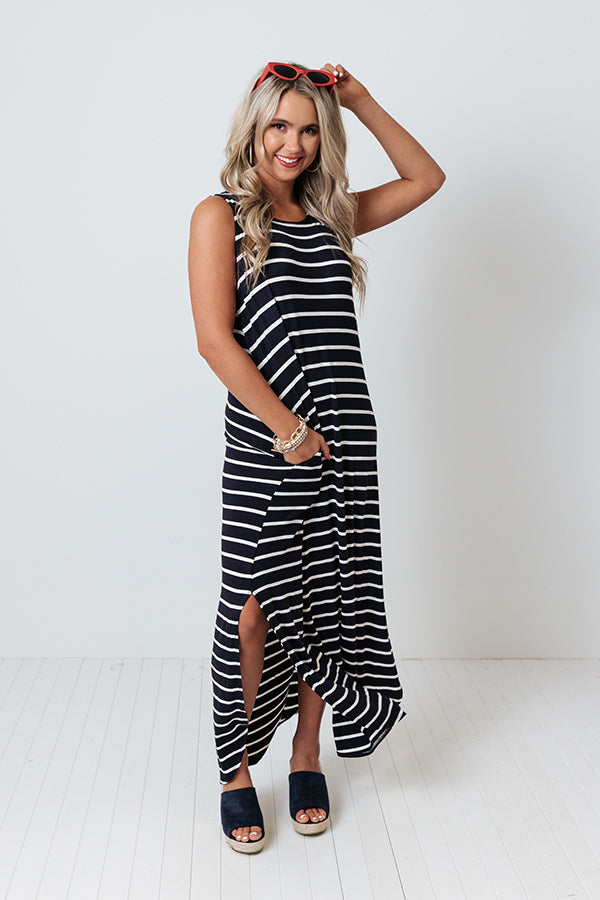 Feeling Sparks Stripe Maxi In Navy Image - 3